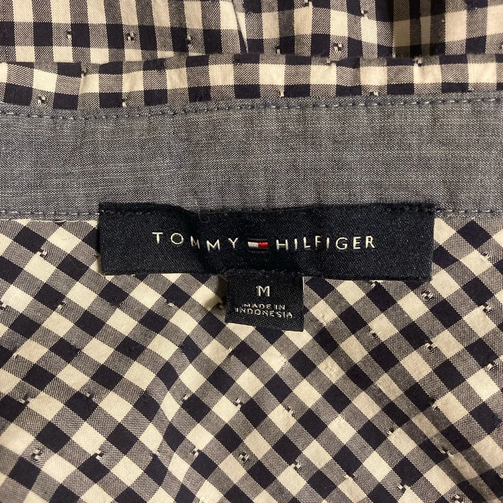 Tommy Hilfiger Navy/white check blouse size Medium - Picture 6 of 7